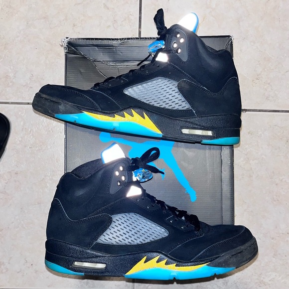 Air Jordan Retro Aqua Mens Sneakers Black Blue